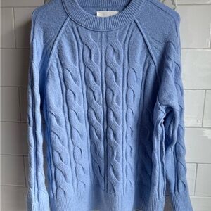 Aerie Light Blue Cable Knit Sweater